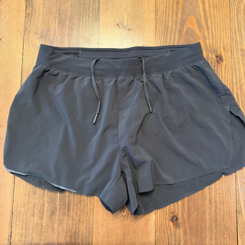 Lululemon Fast and Free Split Shorts 3" Black Size Large Running Gym Mens